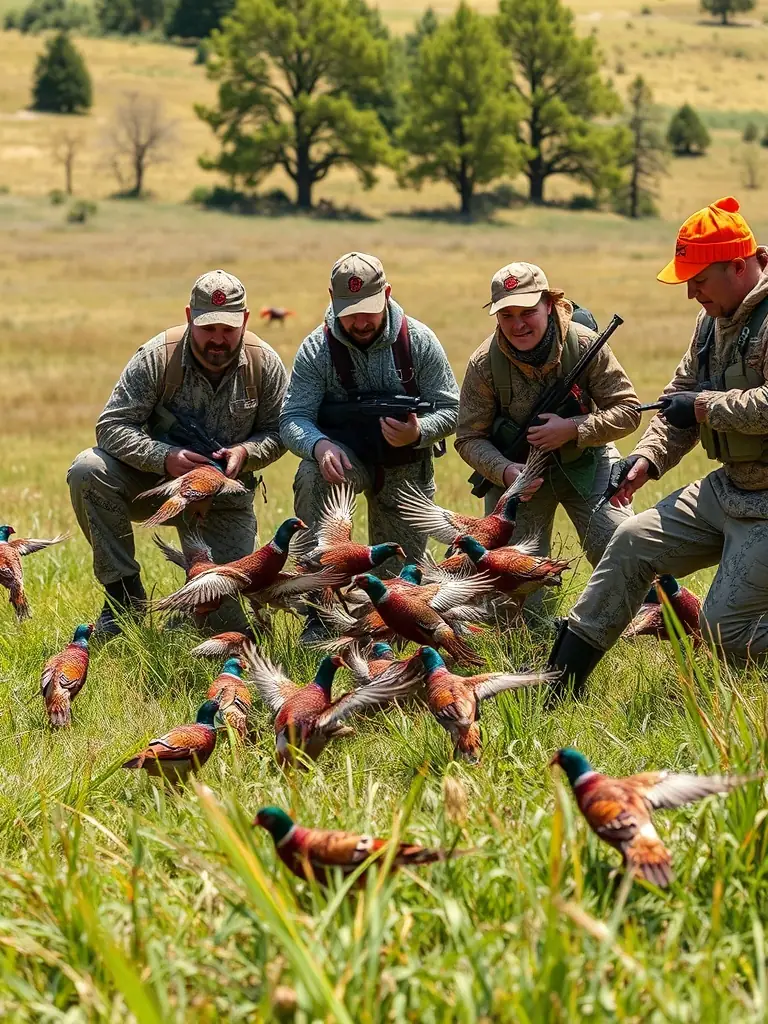 A photograph depicting volunteers releasing pheasants into a protected area, showcasing game restocking efforts by SOCIETE COMMUNALE DE CHASSE DE BERRY-BOUY.